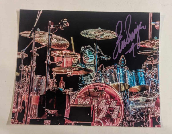 Eric Singer KISS Signed 8 x 10 KISS Personal Collection Purple Signed