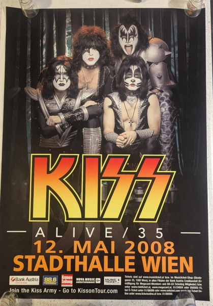 KISS Eric Singer Personally Owned May 12 2008 VIENNA AUSTRIA Alive 35 Tour Poster