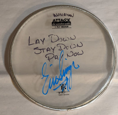 8-1-2012 LOUISVILLE Eric Singer Stage-used signed drum heads KISS