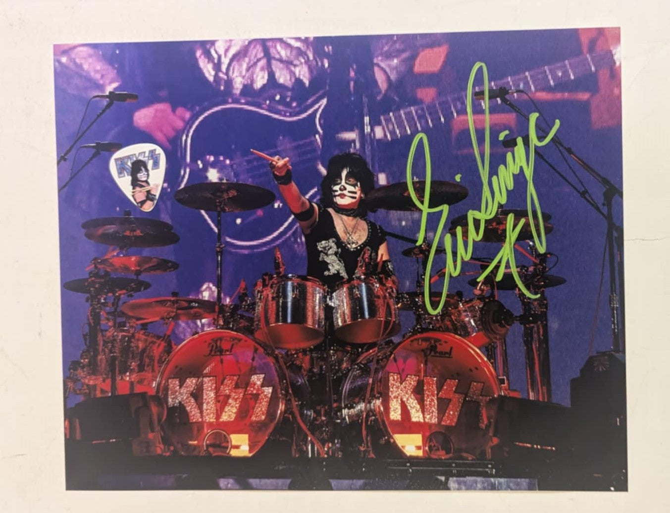 Eric Singer KISS Signed 8 x 10 KISS Personal Collection