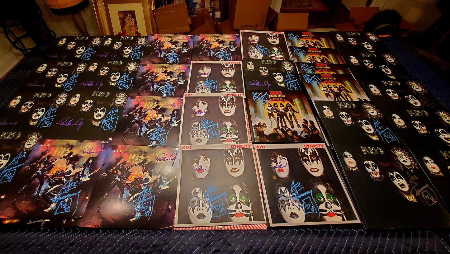 KISS ACE FREHLEY Signed UNMASKED  LP Blue Signature