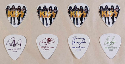 KISS 2023 End of the Road Tour GOLD LOGO COLORED SIGNATURES PORTRAIT Guitar Picks