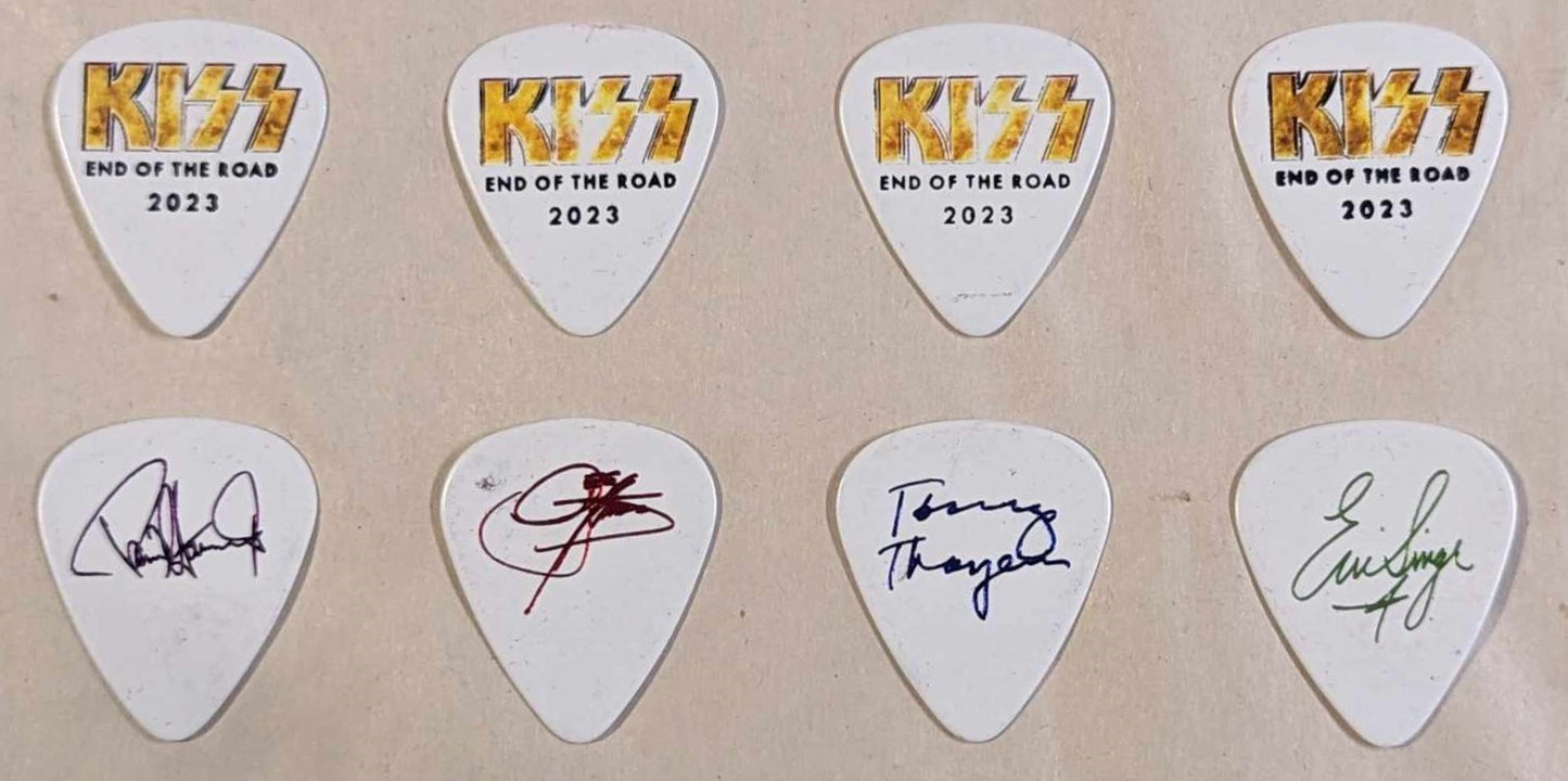 KISS 2023 End of the Road Tour GOLD LOGO COLORED SIGNATURES Guitar Picks