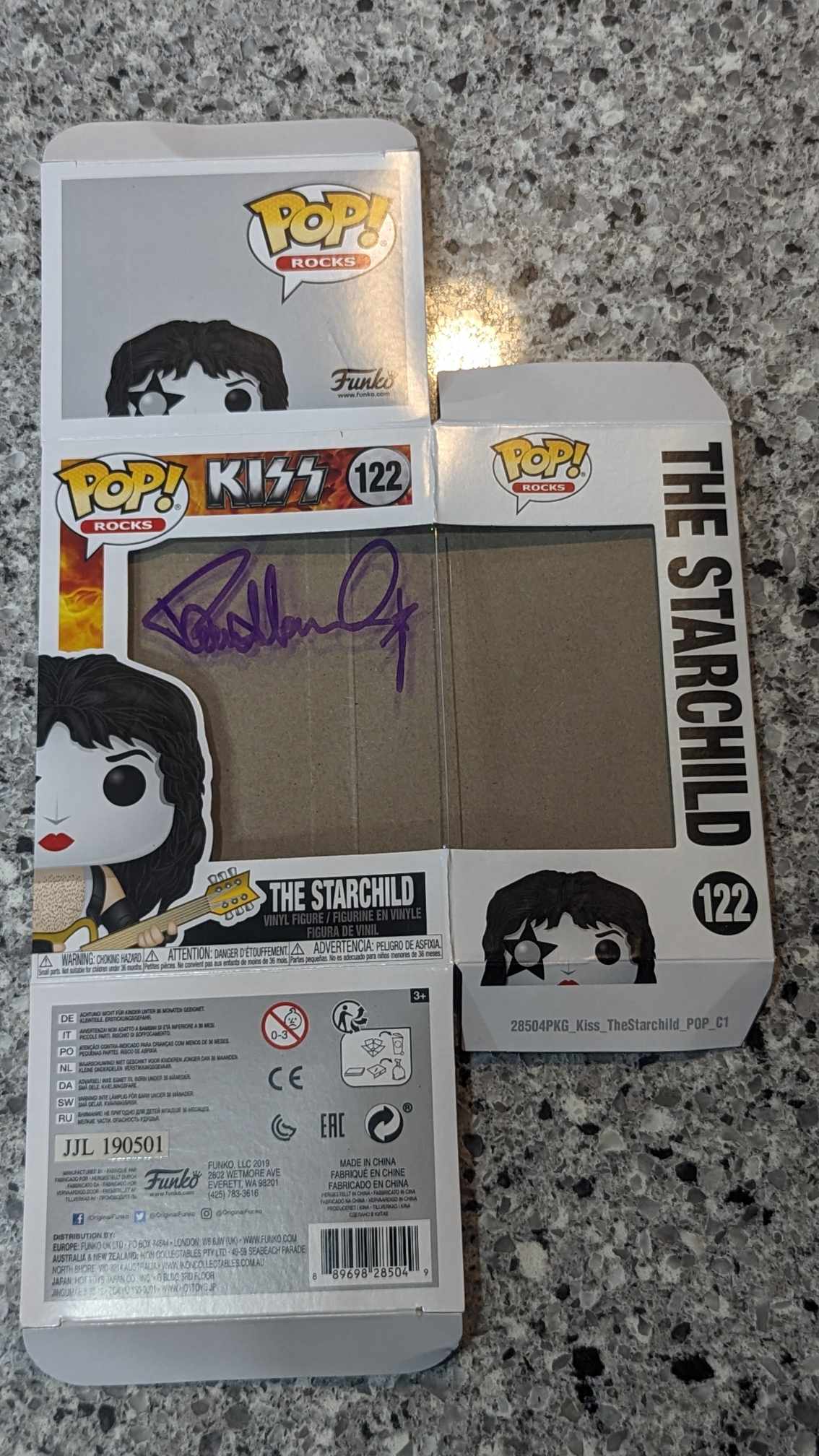 KISS PAUL STANLEY  signed FUNKO POP Purple Signature Autograph SPECIAL