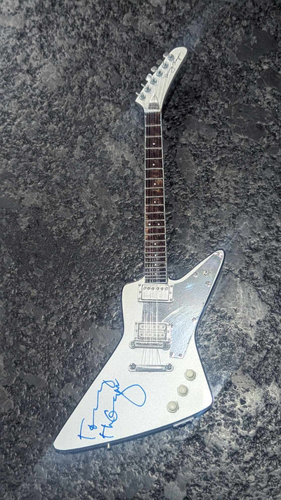 KISS  TOMMY THAYER WHITE LIGHTNING Mini Guitar AXE HEAVEN Signed New KISS