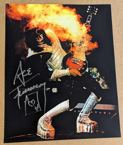 KISS ACE FREHLEY Signed 16 x 20 SMOKING GUITAR LOVE GUN ERA POSTER