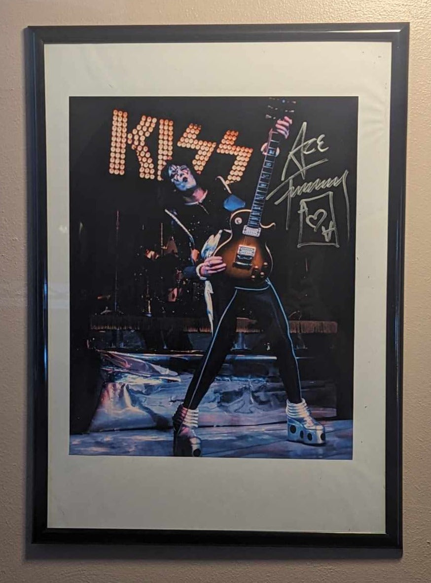 KISS ACE FREHLEY Signed 16 x 20 ALIVE ERA TOBACCO SUNBURST POSTER