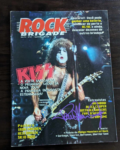 PAUL STANLEY signed KISS ROCK BRIGADE  Magazine 1996  BRAZIL