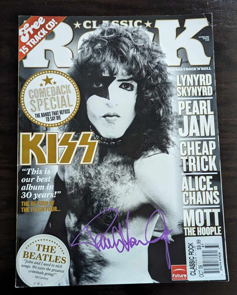 PAUL STANLEY signed KISS CLASSIC ROCK Magazine 2009 Purple