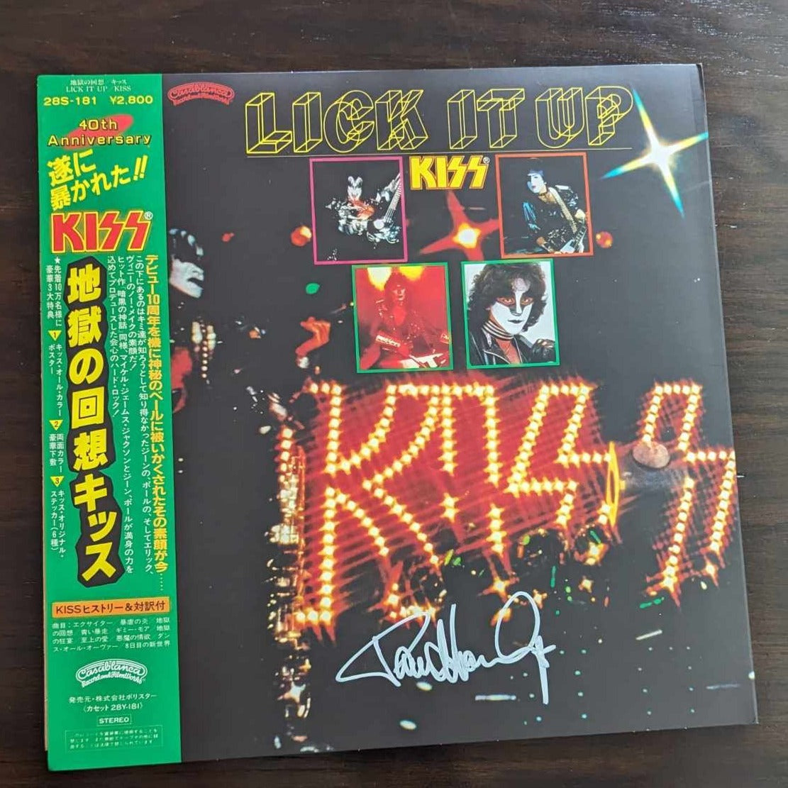 KISSONLINE KISS LICK IT UP LIMITED KOL EX JAPAN EDITION 1LP Signed by PAUL STANLEY