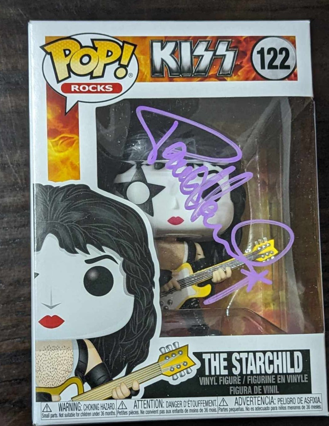 KISS PAUL STANLEY  signed FUNKO POP Purple Paint Pen Signature Autograph