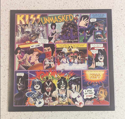 KISS PAUL STANLEY signed UNMASKED LP Autograph Purple Paint Pen