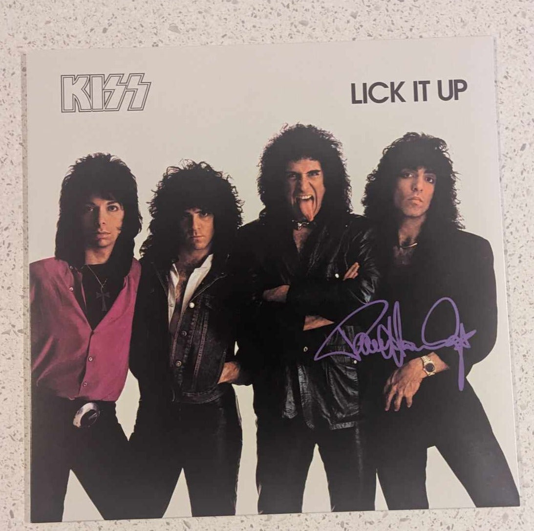 KISS PAUL STANLEY Signed LICK IT UP LP Purple Paint Pen