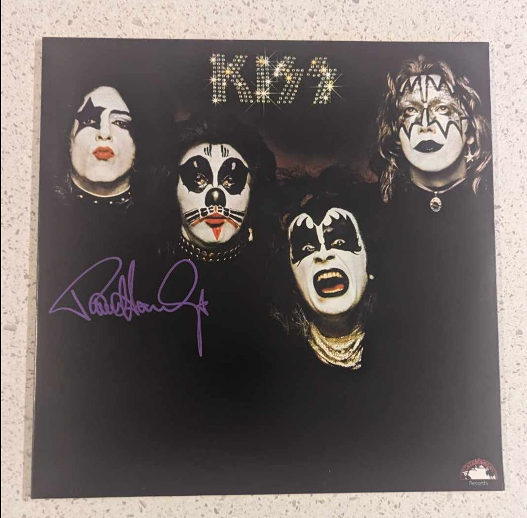 KISS PAUL STANLEY signed KISS Debut 1st LP Purple Paint Pen