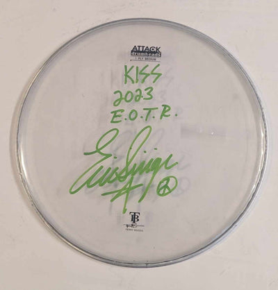 10-25-2023 ST LOUIS MO Eric Singer Signed EOTR DRUMHEAD KISS