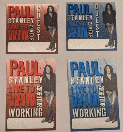 KISS PAUL STANLEY LIVE TO WIN Tour Set of 4 Unused BACKSTAGE PASSES