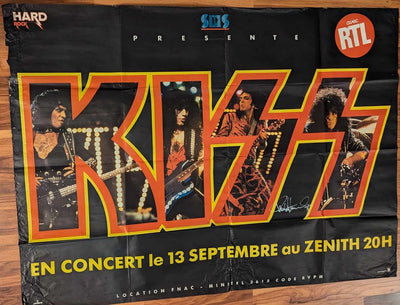 SEPTEMBER 13th 1988 PARIS FRANCE Giant Poster Signed by Paul Stanley