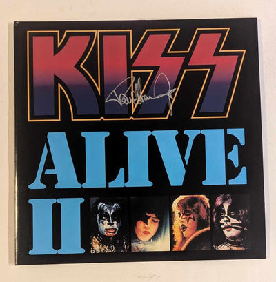 KISSONLINE KISS PAUL STANLEY signed KOL EX ALIVE II 45th Anniversary Red & Blue Vinyl