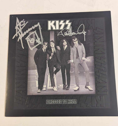 KISS PAUL STANLEY and ACE FREHLEY signed DRESSED TO KILL LP SCRATCH AND DENT