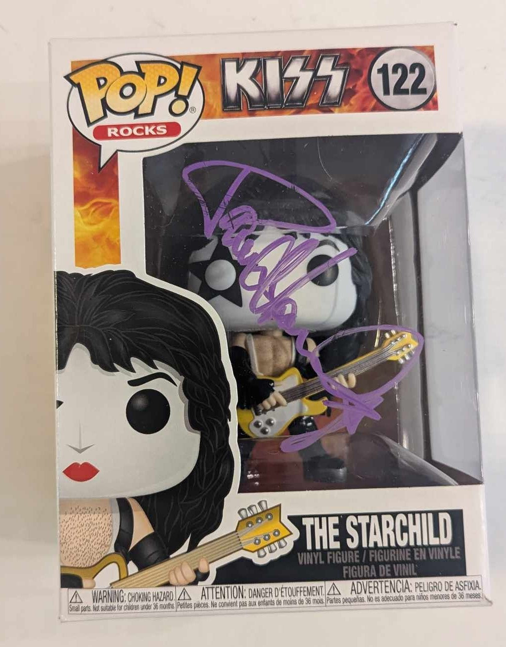 KISS PAUL STANLEY  signed FUNKO POP Purple Paint Pen Signature Autograph SCRATCH AND DENT