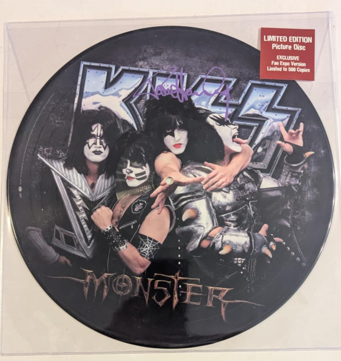 KISS PAUL STANLEY MONSTER PICTURE DISC LIMITED EDITION FAN EXPO VERSION Purple signed