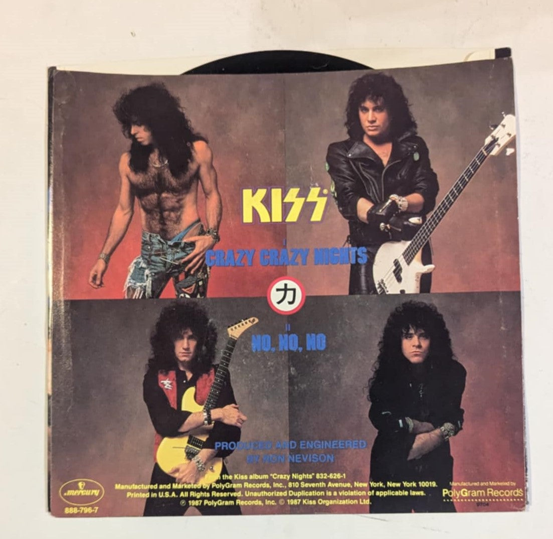 KISS PAUL STANLEY signed CRAZY CRAZY NIGHTS PROMO 45