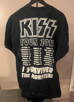 KISS Eric Singer Owned  2013 MONSTER TOUR I SURVIVED THE MONSTER T-SHIRT New Unused  Personal Collection XL