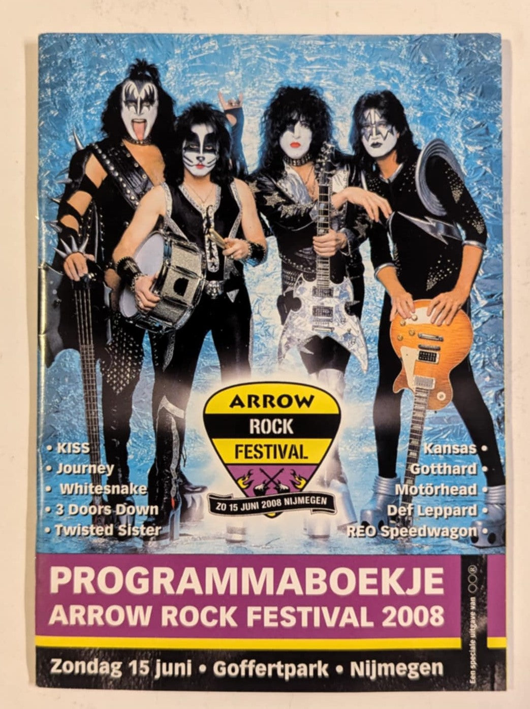 KISS Eric Singer Personally Owned ARROW ROCK FESTIVAL6-15-2008 PROGRAM