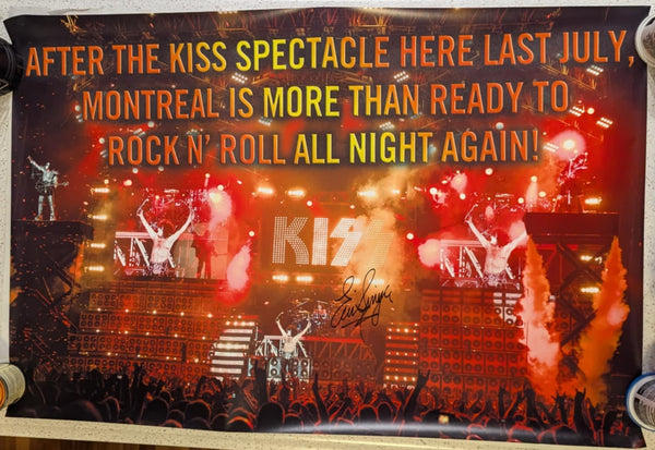 KISS Eric Singer Personally Owned MONTREAL CANADA Promo Tour Poster