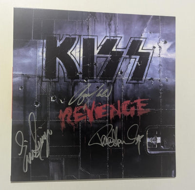 KISS REVENGE LP Signed by PAUL STANLEY BRUCE KULICK and ERIC SINGER