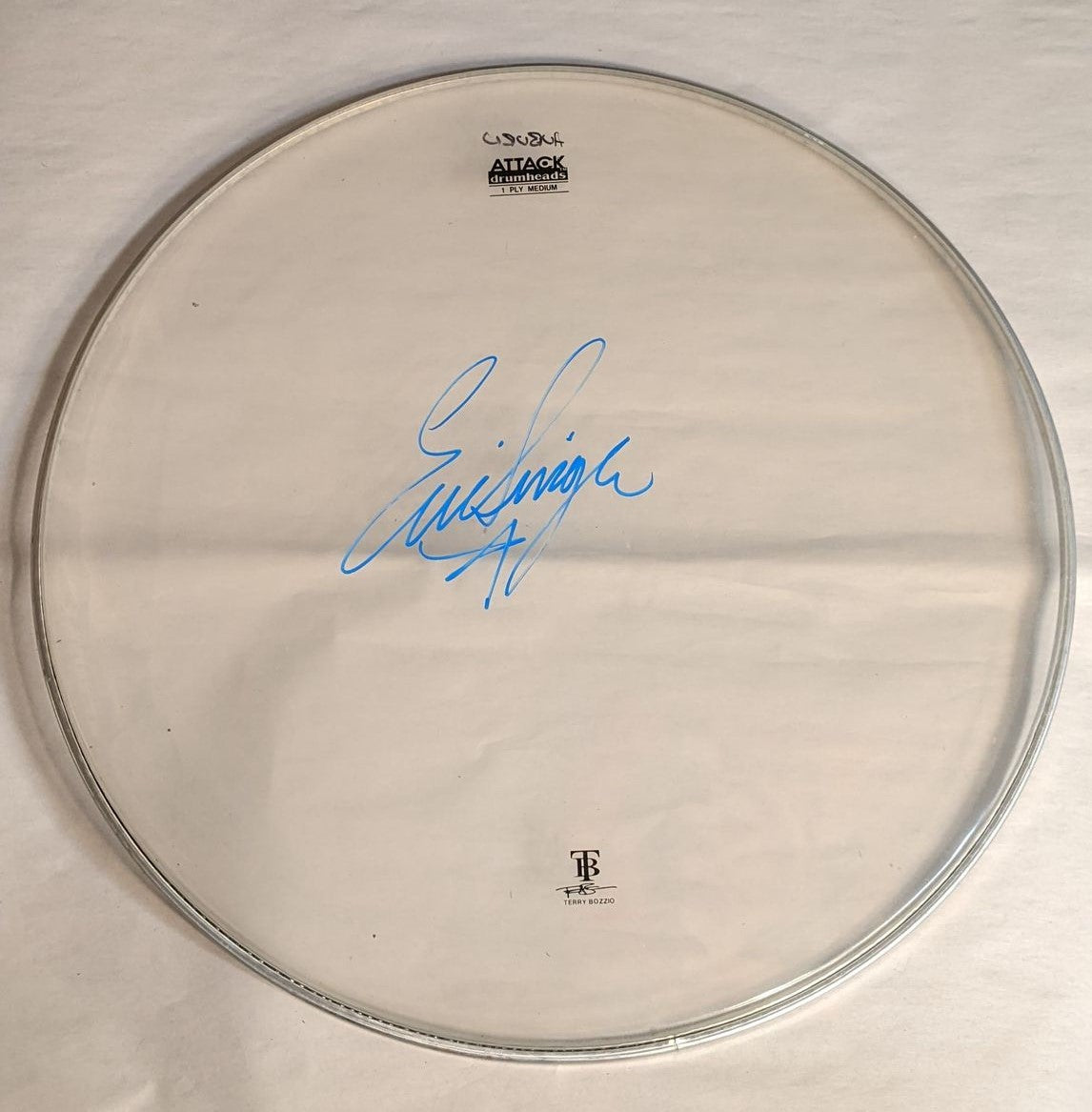 8-18-2012 AUBURN WA Eric Singer Stage-used signed drum heads KISS