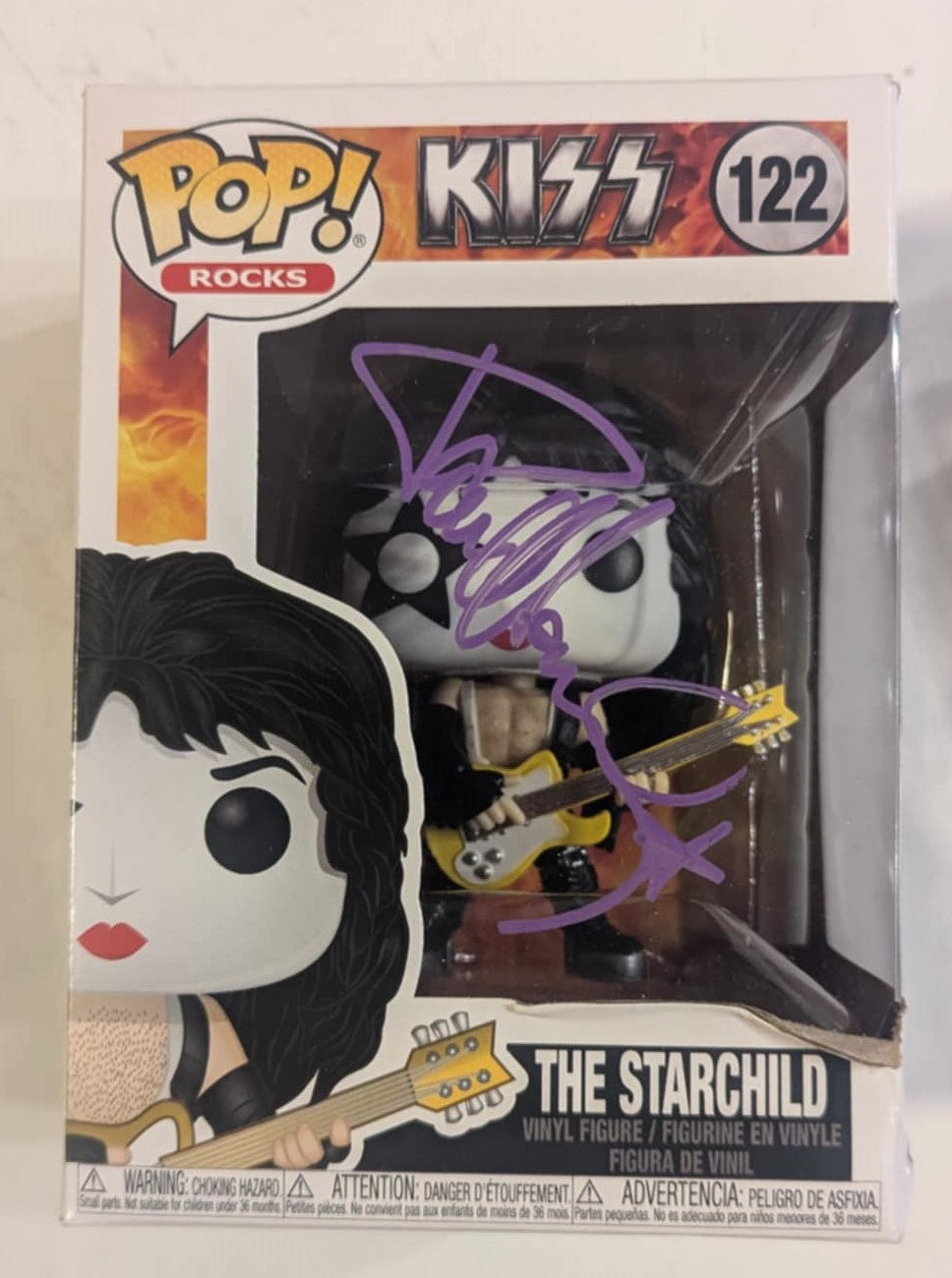 KISS PAUL STANLEY  signed FUNKO POP Purple Paint Pen Signature Autograph SCRATCH & DENT (Copy)