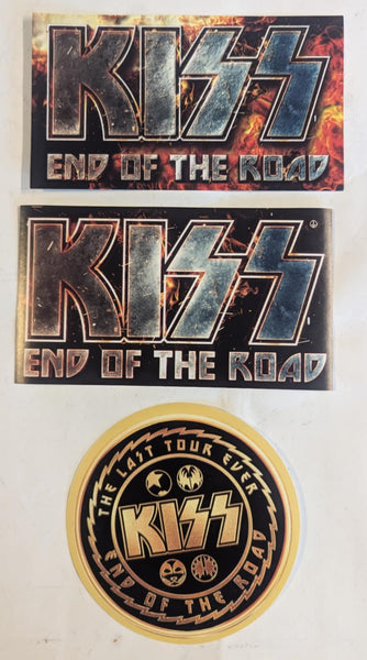 KISS Eric Singer Owned END OF THE ROAD Unused Merch Head Sticker SET OF 3