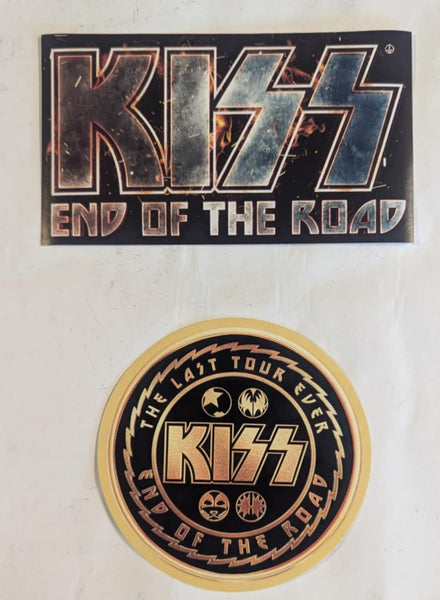 KISS Eric Singer Owned END OF THE ROAD Unused Merch Head Sticker Lot of 2