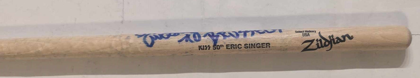 Eric Singer  KISS Stage-Used Signed drumstick 2023 EOTR Brussels Belgium