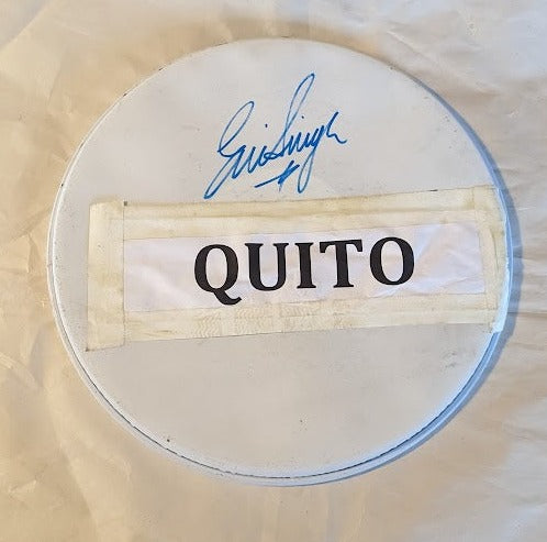 QUITO ECUADOR 4-12-2015 ERIC SINGER Stage-Used Snare Drumhead KISS