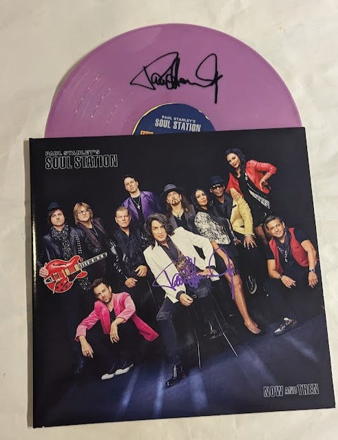 KISS PAUL STANLEY signed SOUL STATION LP Autograph twice! BONUS 3 BACKSTAGE PASSES