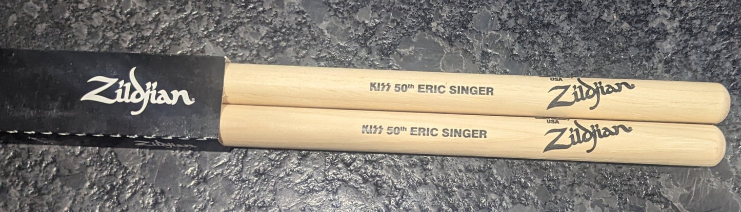 Eric Singer KISS 2023 EOTR 50th Anniversary set of 2 Drumsticks Eric Singer Personal Collection