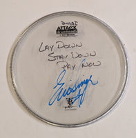 8-14-2012 IRVINE CA Eric Singer Stage-used signed drum heads KISS