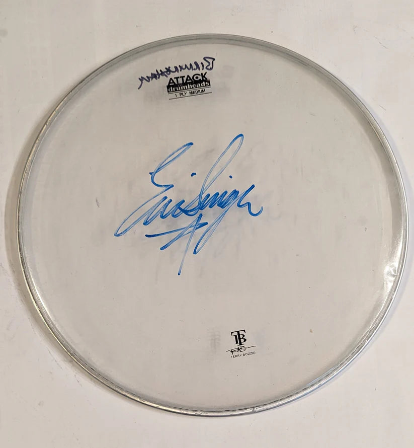 7-31-2012 PELHAM/BIRMINGHAM AL  Eric Singer Stage-used signed drum heads KISS