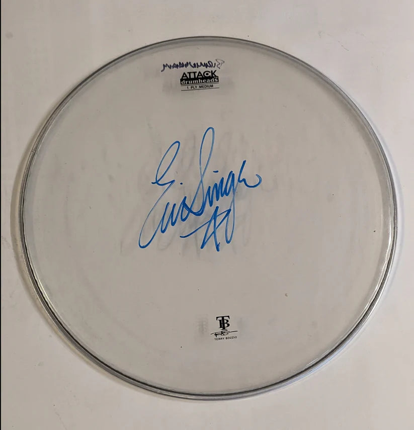 7-31-2012 PELHAM/BIRMINGHAM AL  Eric Singer Stage-used signed drum heads KISS