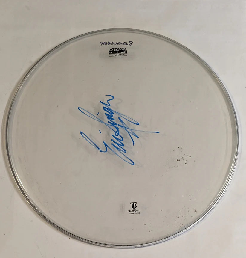 7-31-2012 PELHAM/BIRMINGHAM AL  Eric Singer Stage-used signed drum heads KISS