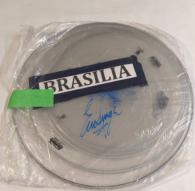 BRASILIA BRAZIL 4-24-2015 ERIC SINGER Signed Stage-Used Drumhead Complete set of 8 KISS