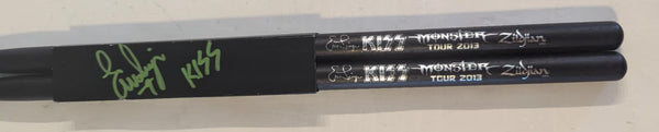 Eric Singer KISS MONSTER TOUR 2013 Signed set of 2 Drumsticks Eric Singer KISS Personal Collection