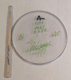 6-25-2023 CARTAGENA SPAIN Eric Singer Signed EOTR DRUMHEAD w DRUMSTICK KISS