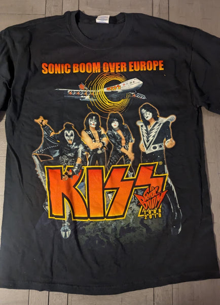 KISS Eric Singer Owned KISS SONIC BOOM OVER EUROPE TOUR T-SHIRT New Unused  Personal Collection Large