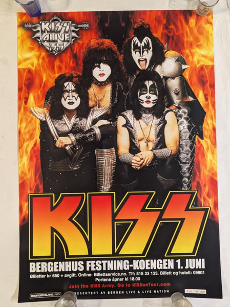 KISS Eric Singer Personally Owned June 1st 2008 BERGEN NORWAY Alive 35 Tour Poster