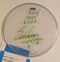 6-22-2023 BERLIN GERMANY Eric Singer Signed EOTR DRUMHEAD w SETLIST KISS