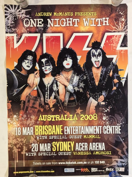 KISS Eric Singer Personally Owned March 18/20 2008 BRISBANE and  SYDNEY AUSTRALIA  Tour Poster