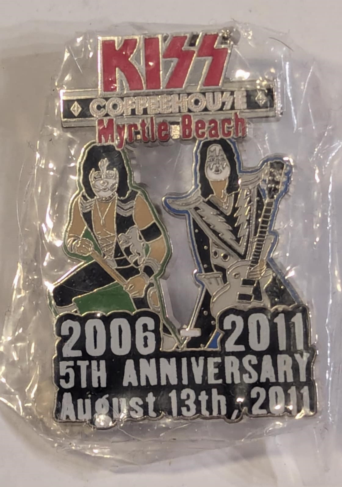 KISS Eric Singer Personally Owned KISS COFFEHOUSE 5 Year Anniversary PIN NEW SEALED